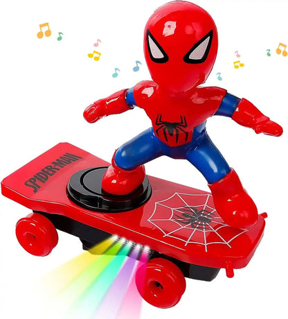 Electric Spider Man Stunt Skateboard Toy