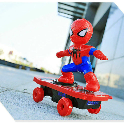 Electric Spider Man Stunt Skateboard Toy